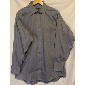 DONALD‎ J. TRUMP SIGNATURE COLLECTION Men's LARGE GRAY BUTTON DOWN 100% COTTON
